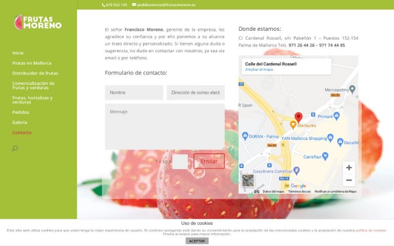 Frutas moreno, distribuidor de frutas y verduras